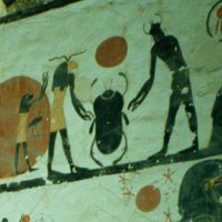 A scarab beetle, depicted on the walls of Tomb KV6 in the Valley of the Kings